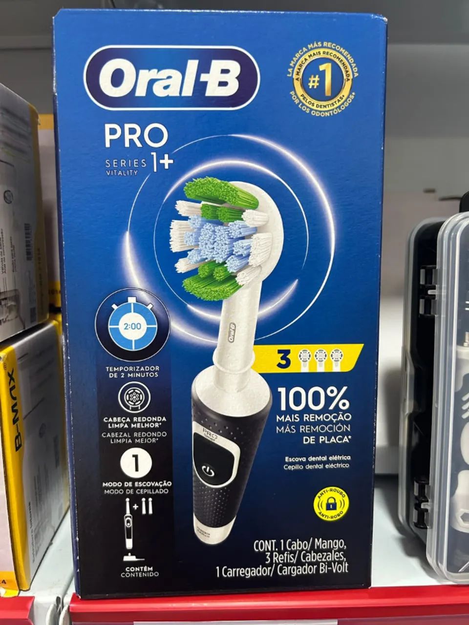 Escova de Dentes Elétrica Oral-B Cabeça Redonda com 3 Refis