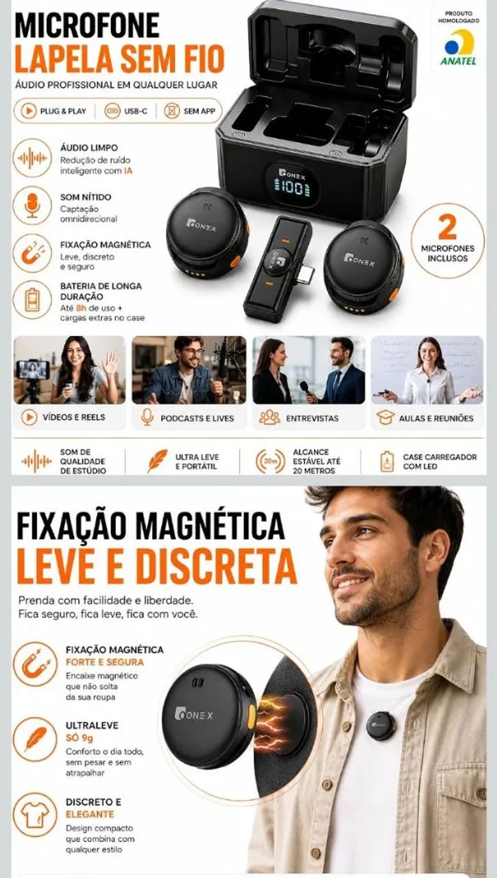 VENDO MICROFONE DE LAPELA NOVO  - Foto 5