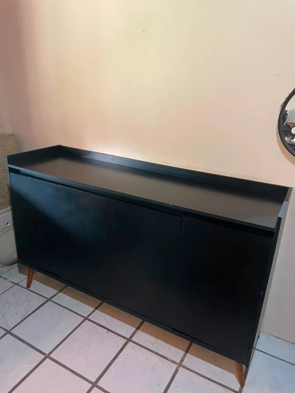 Buffet preto 4 portas 