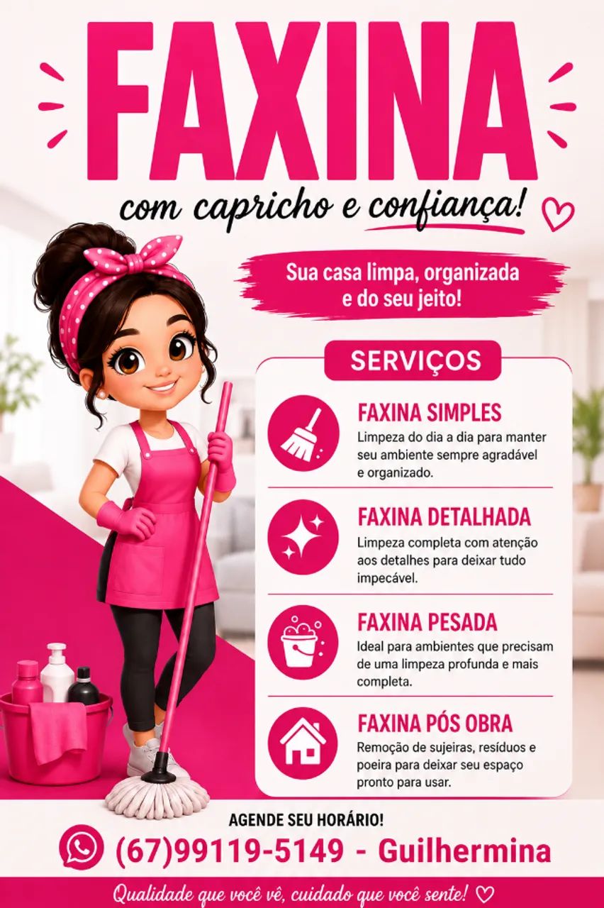Diarista de Limpeza - Guilhermina 