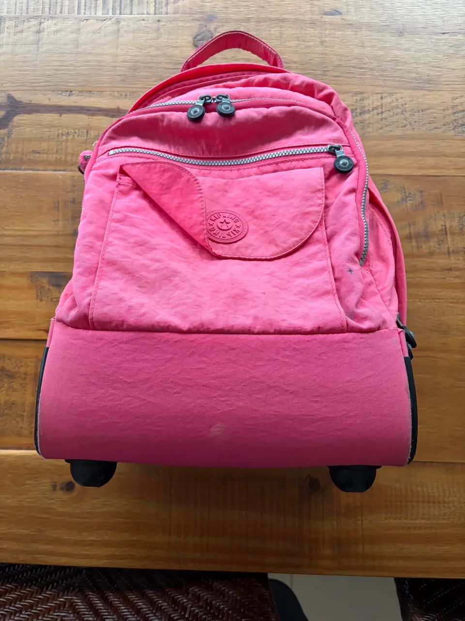 Mochila Kipling Original Rosa com Rodinhas