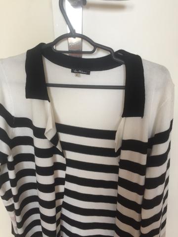 Cardigan Alongado (88cm)de Malha Listrado, tamanho M, - Foto 5