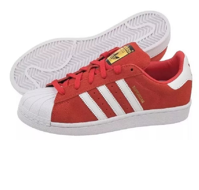 adidas superstar vermelho camurça