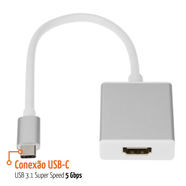 Cabo Adaptador Conversor USB-C Type C X Hdmi Macbook Mac Tipo C - Foto 2