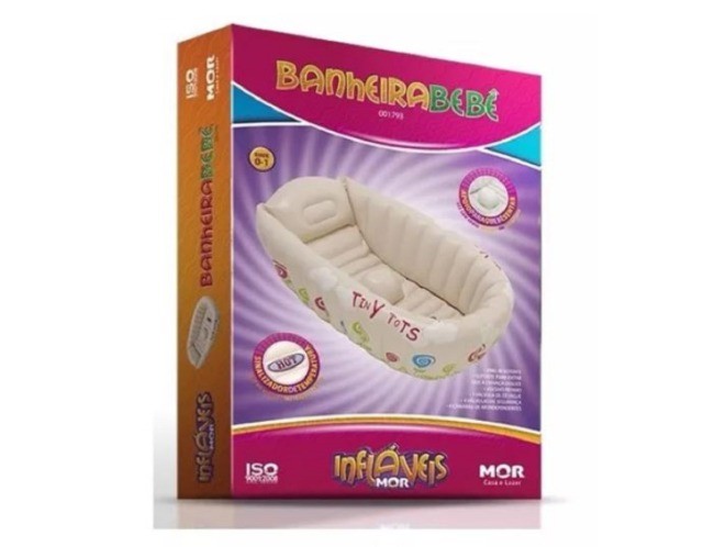 Banheira inflável para bebês com indicador de temperatura Mor Bege  - Foto 3