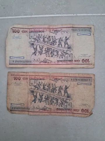2 Notas De 100 Cruzeiros Usada - Foto 4