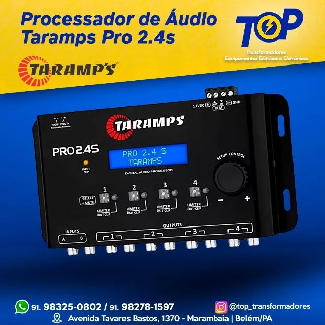 Processador de aúdio 4 saídas taramps