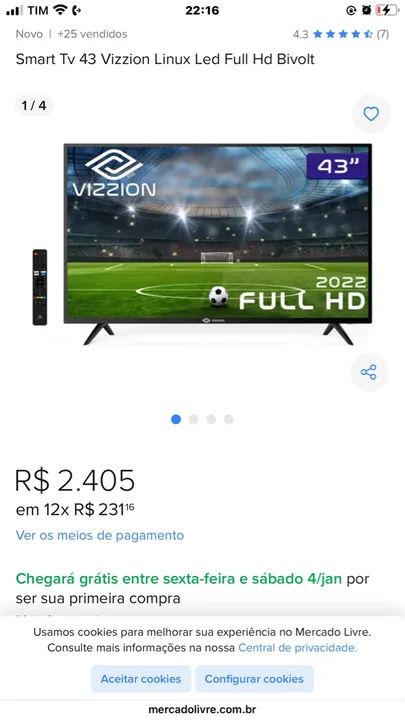 TV SMART 43 POLEGADAS 