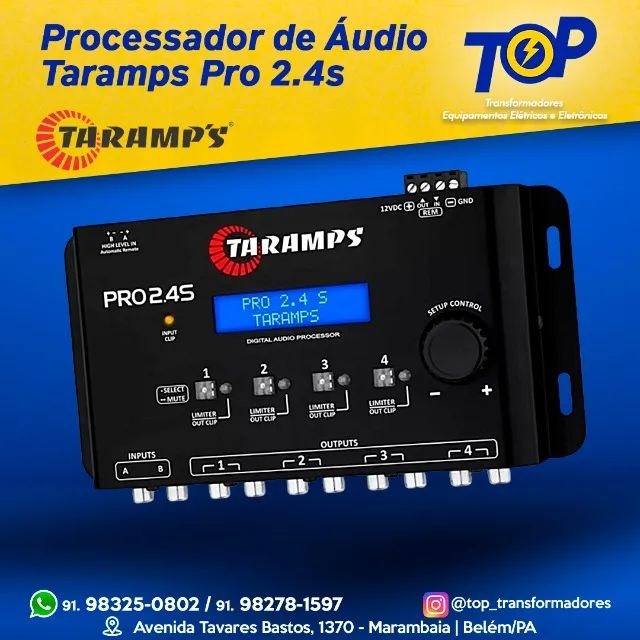 Processador de áudio 4 saidas taramps pro 2.4s 