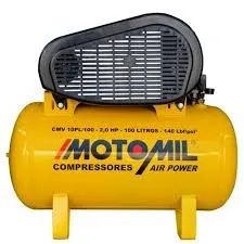 Compressor de Ar Monofásico 2HP 60HZ até 10 Pés 100L Motomil