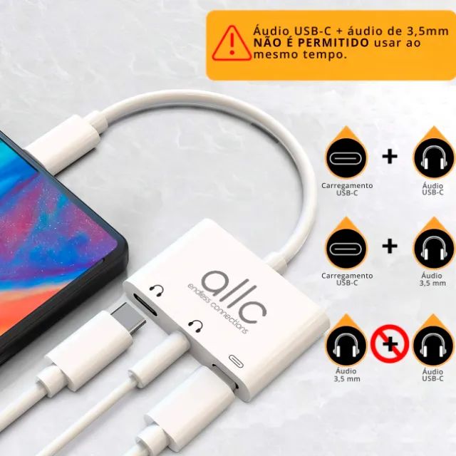 Adaptador Usb Tipo C P2 Fone Microfone S20fe S21 Note 10 20 - Foto 5