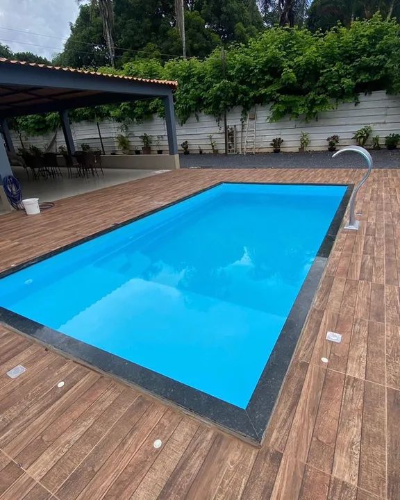 Piscina de fibra 6mts com prainha  completa  - Foto 3