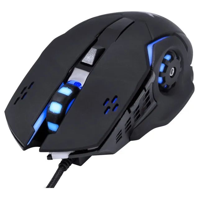 Mouse Gamer Galatica 2400 Dpi Led Azul Cabo Usb 1,8m