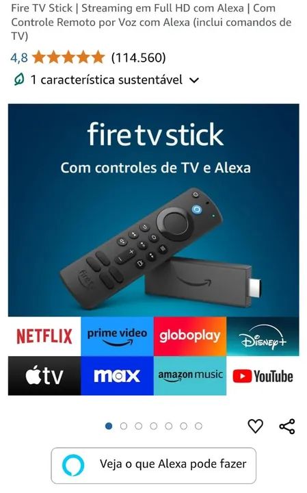 Fire tv stick com Alexa 