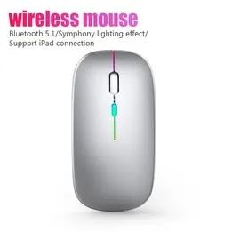 Mouse sem fio Bluetooth e 2.4GHz Dual Modos Recarregável RGB Ergonômico preto - Foto 4