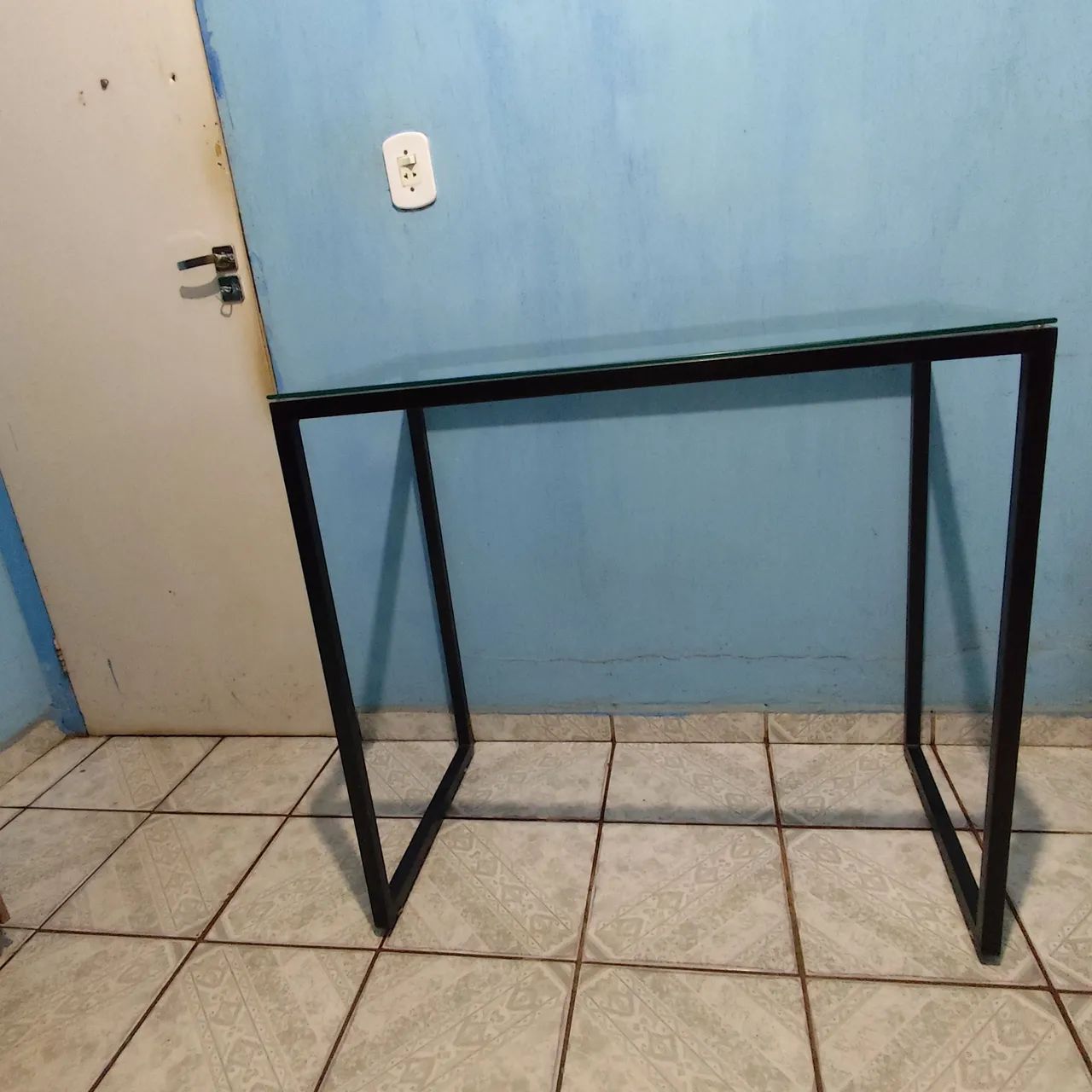 Mesa de Escritório de ferro e Vidro - Foto 3