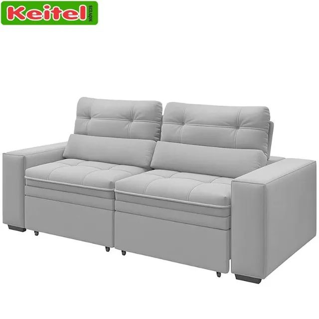 Sofá Filipinas Retrátil e Reclinável Com Baú Cor Prata - Foto 4