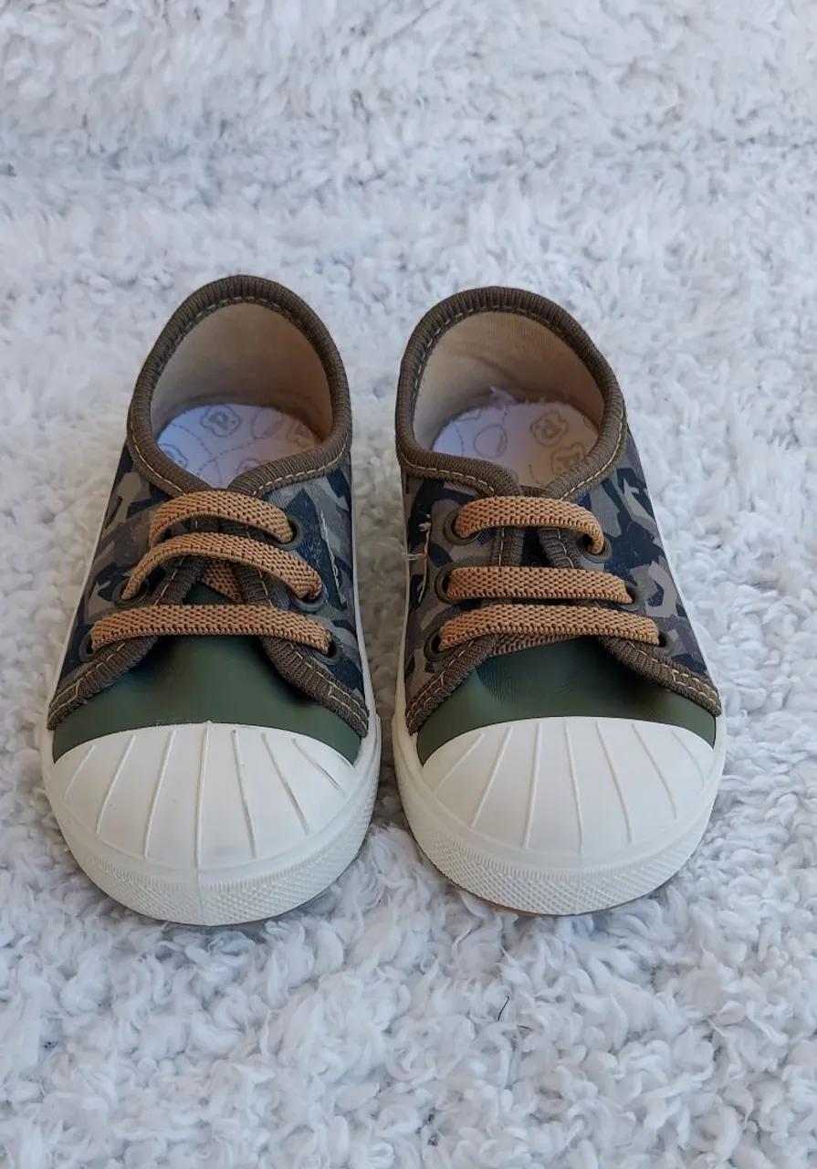 Tênis Infantil Camuflado Verde - Tamanho 19