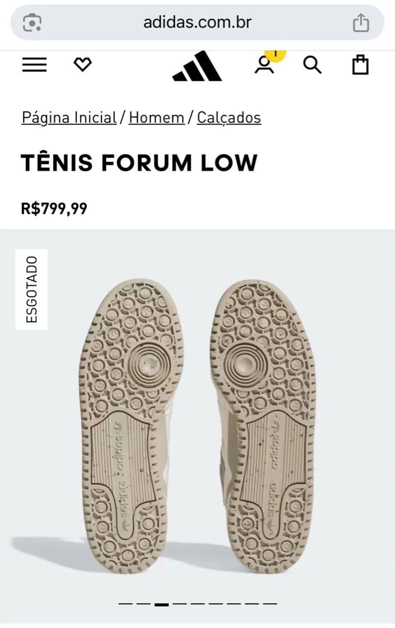 Tênis Adidas Forum Low - Bege usado duas vezes 