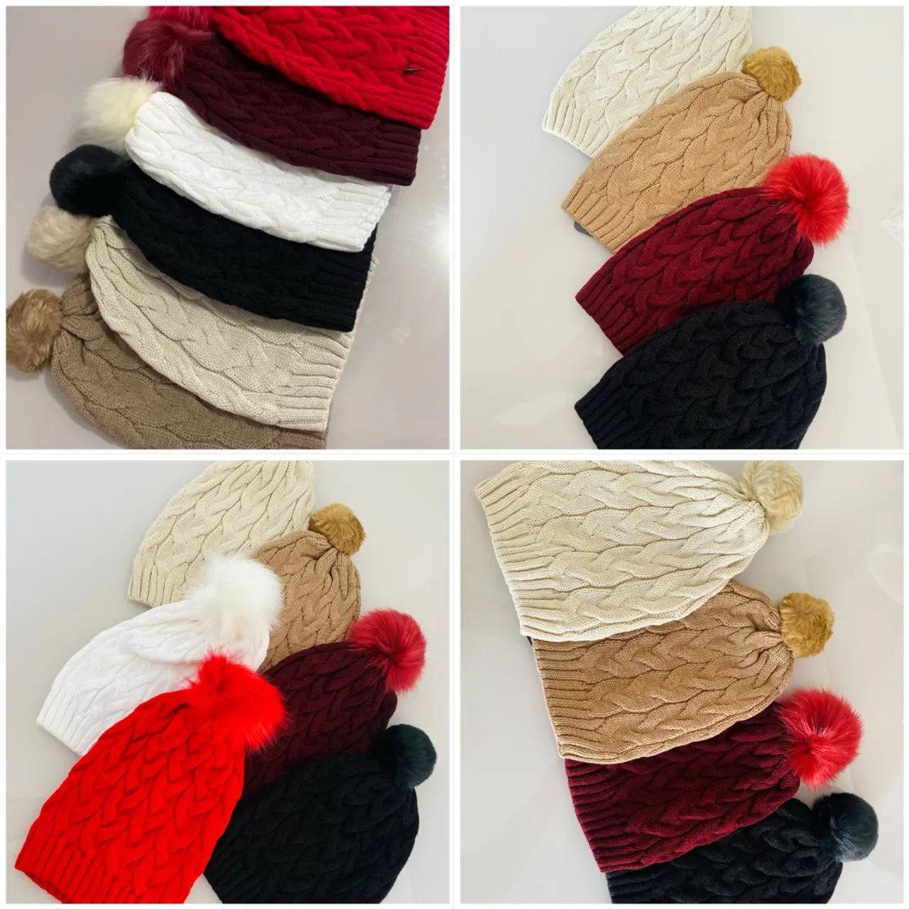 Toucas de inverno com pompom - diversos modelos