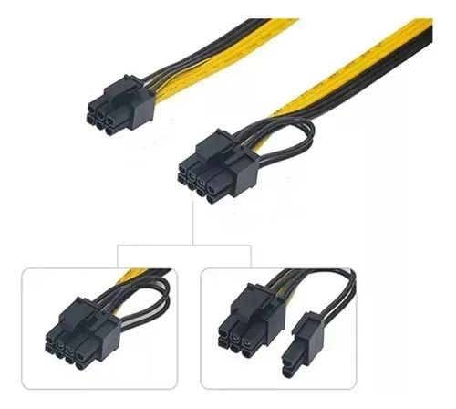Pcie 6 Pinos Macho Para 8 (6+2) Pinos Macho 50cm Mineração - Foto 2