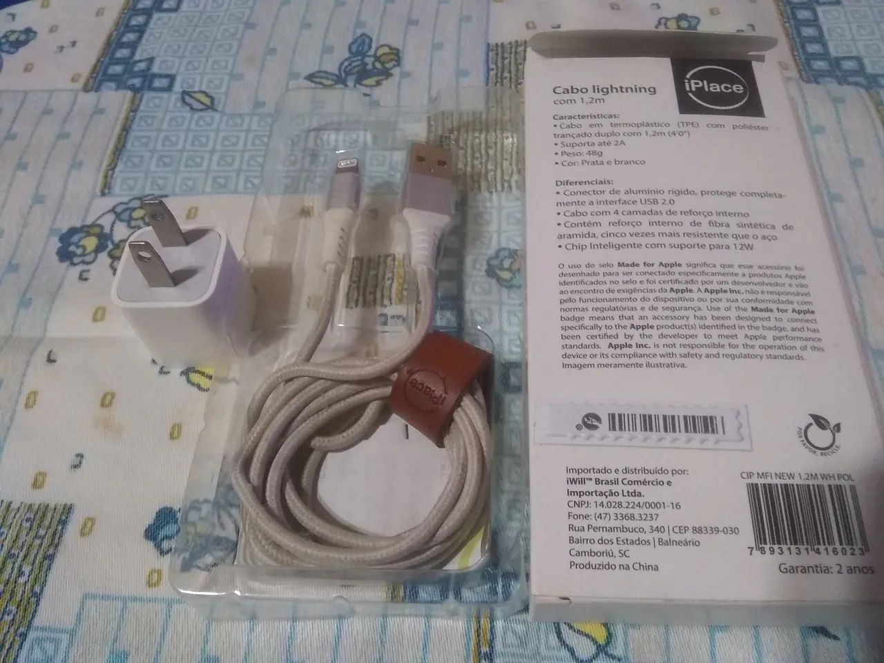 Cabo Lightning iPlace 1,2m + Carregador - Foto 3