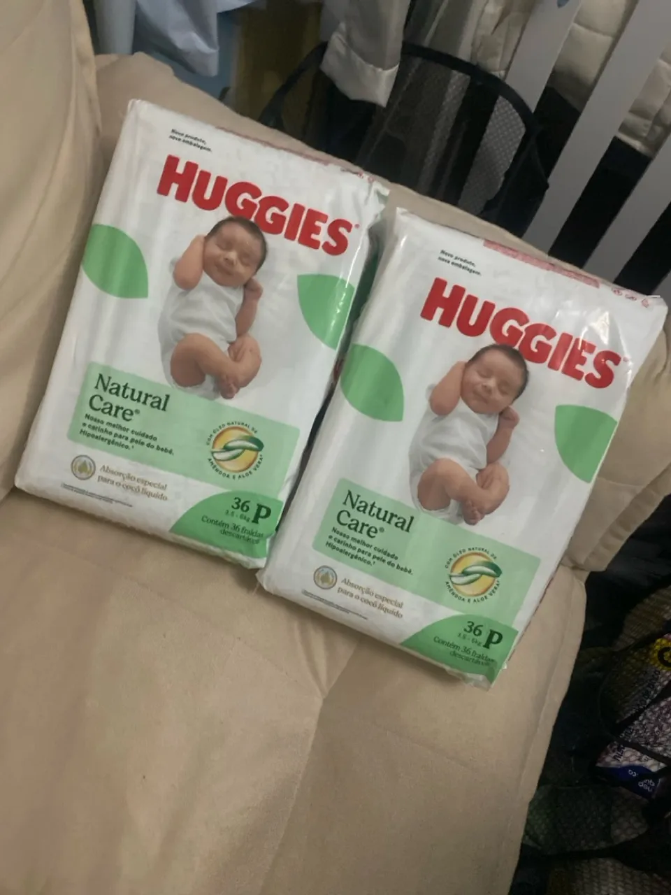Fraldas Huggies Natural Care - 36 unidades