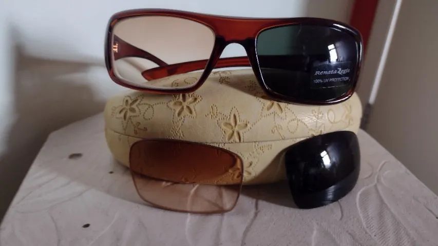 óculos solar em acetato, cor marrom, estojo especial - Foto 2