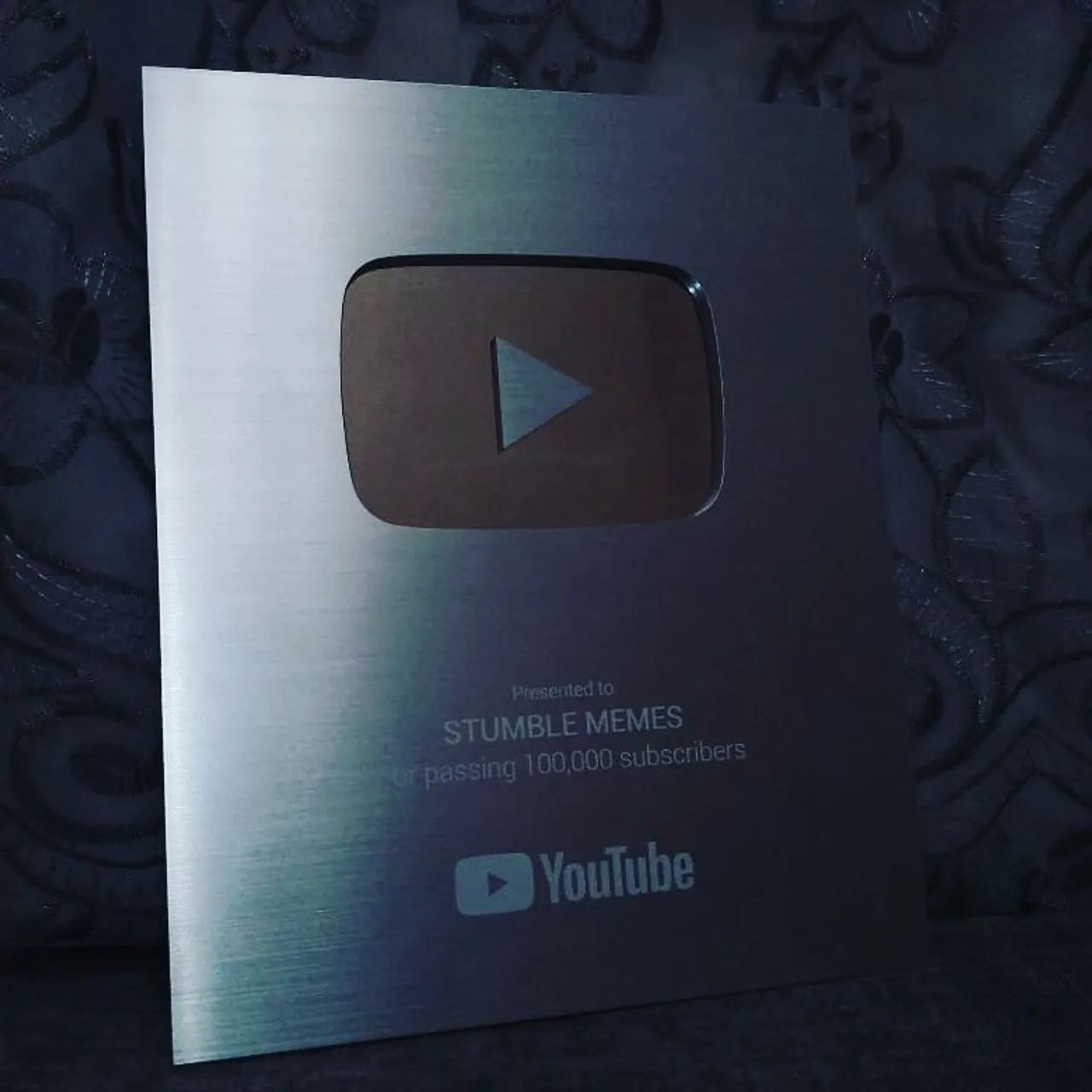 Placa do Youtube ORIGINAL - 100 mil inscritos