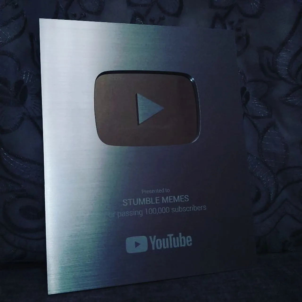 Placa do Youtube ORIGINAL - 100 mil inscritos