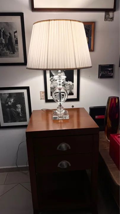Abajur de Mesa em Cristal com Base de Cristal - Foto 6