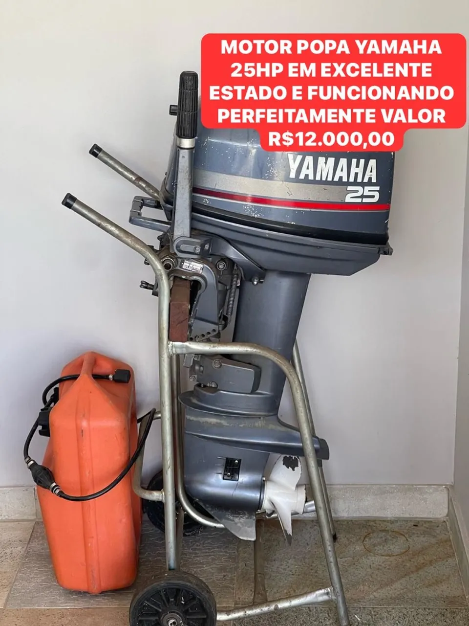 MOTOR 25 YAMAHA EM PERFEITO ESTADO MUITO CONSERVADO 