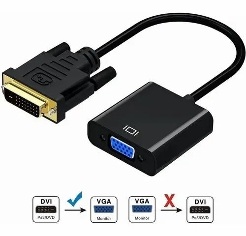 Adaptador Dvi-d 24+1 Macho P/ Vga 15 Pinos Fêmea