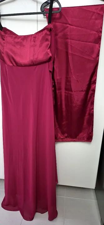 Vestido de festa longo vinho - Foto 3