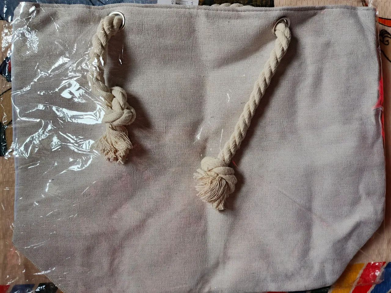 Bolsa de praia em tecido cru - Foto 2