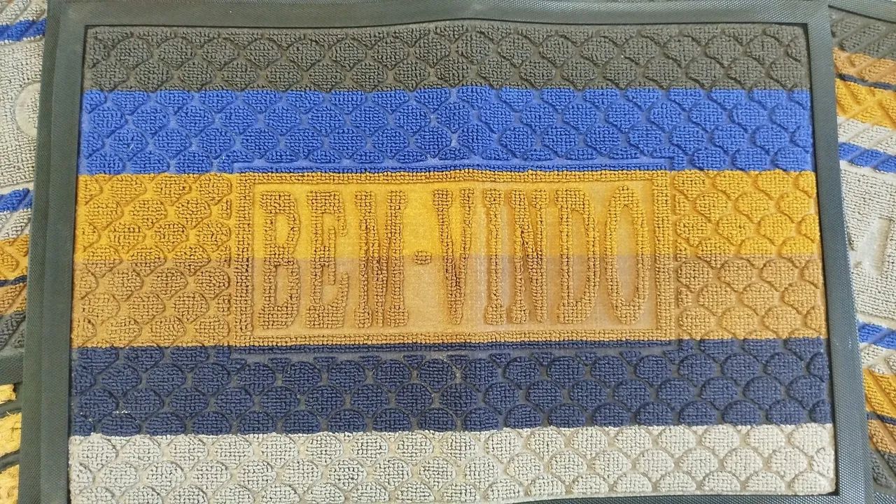 Tapete de entrada 'Bem-Vindo' - Decorativo e resistente