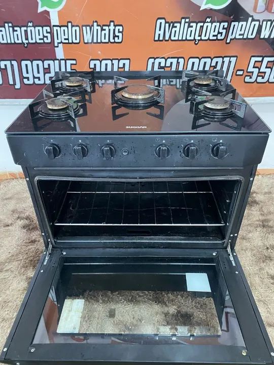 Fogão suggar 5 bocas mesa de vidro ((ENTREGO)) - Foto 4