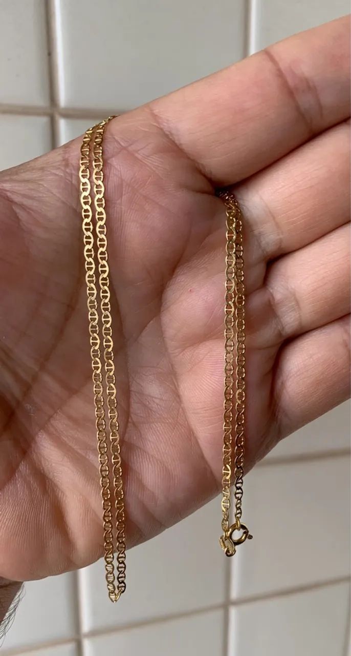 Corrente de Ouro 18k - Piastrine