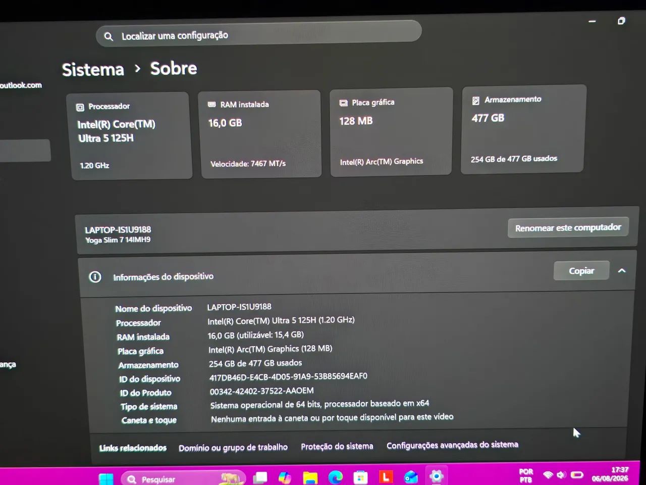 Notebook Lenovo Yoga Slim 7i  - Foto 4