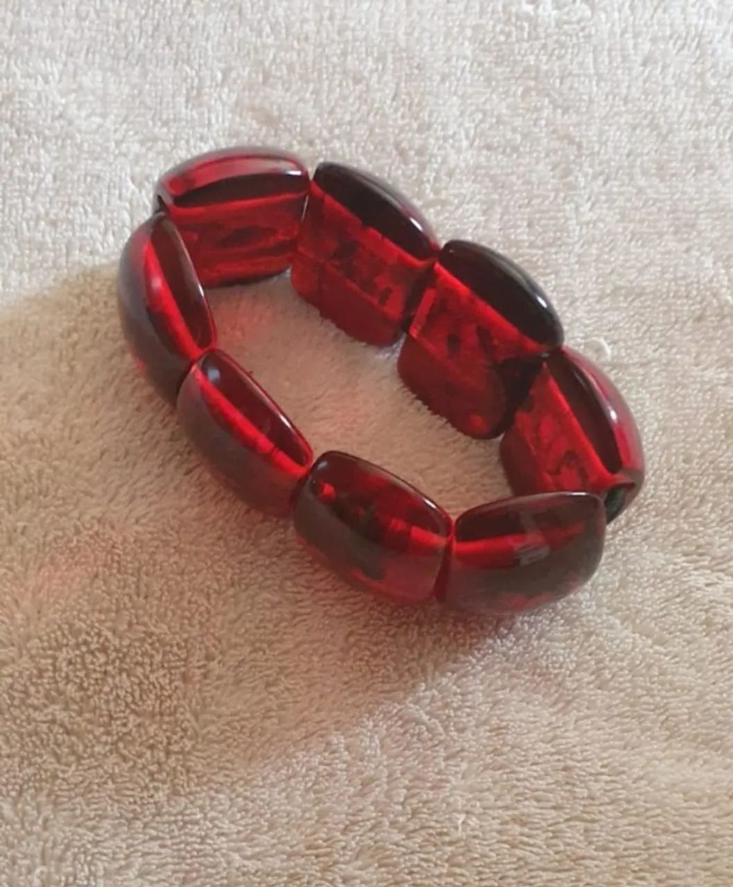 Pulseira Sobral Original em Resina Vermelha Translucida