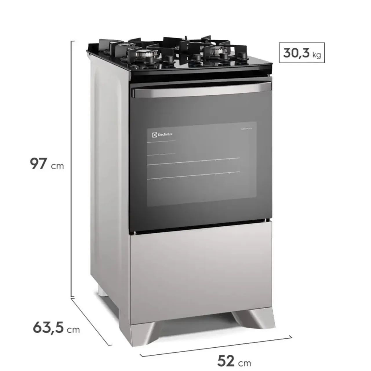 Fogão Electrolux 4 bocas Prata Efficient - Foto 2