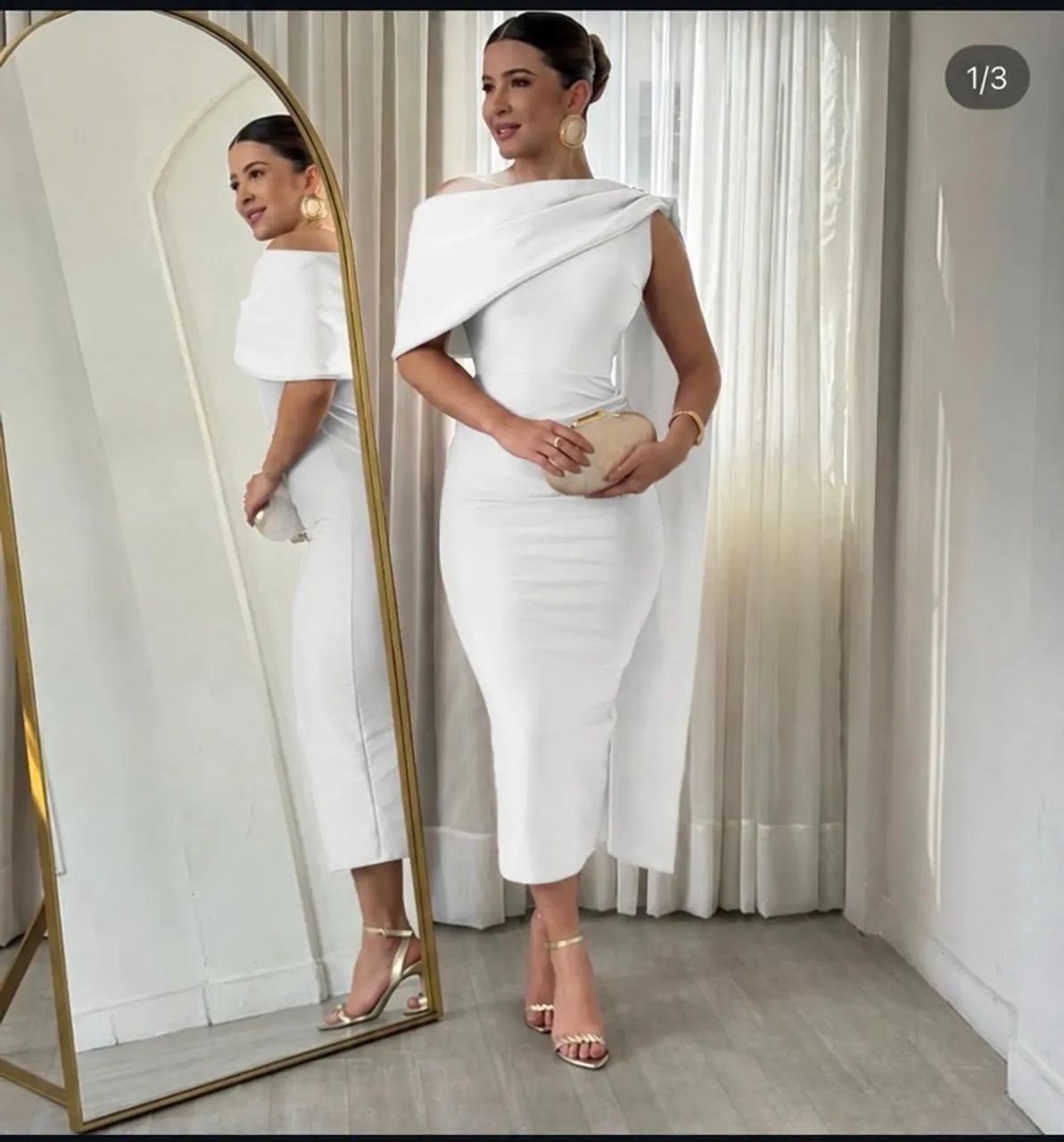 Vestido midi Prada (Branco )