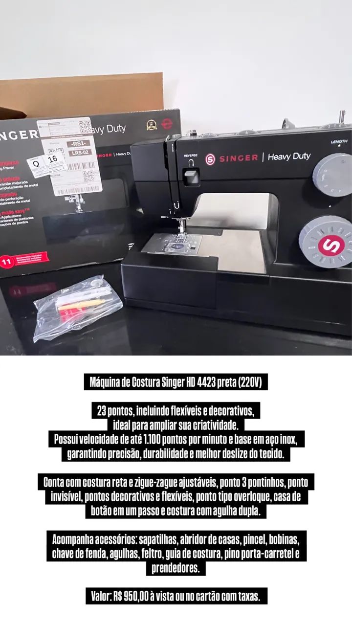 Máquina de Costura Singer HD 4423 preta (220V)