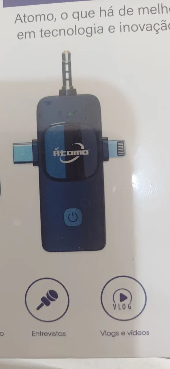 Microfone sem Fio Atomo para Tipo C e Iphone MO-F14 - Foto 2