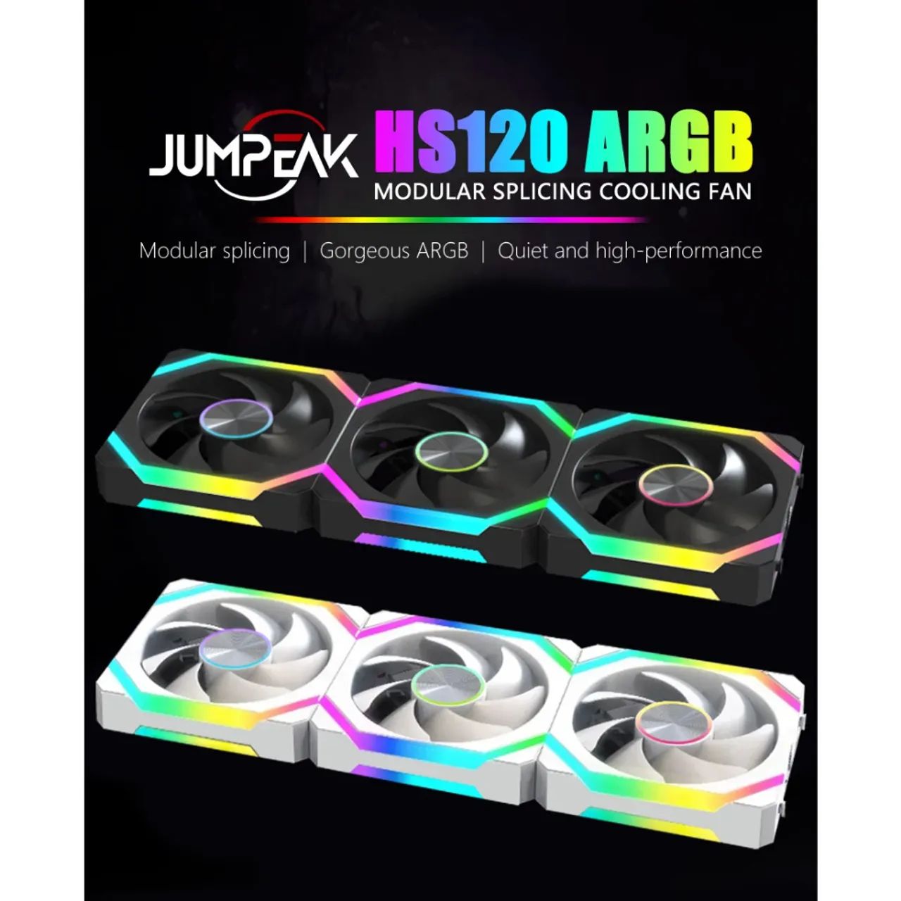 Kit 10 Fans Ventoinhas HS120 Jumpeak Pretas