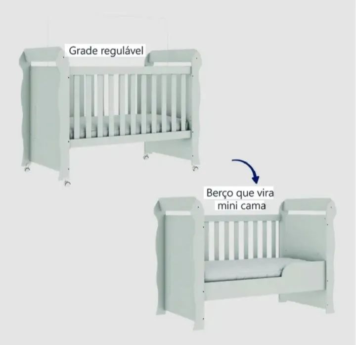 Berço Americano 2 em 1 que vira Mini Cama, - Foto 2