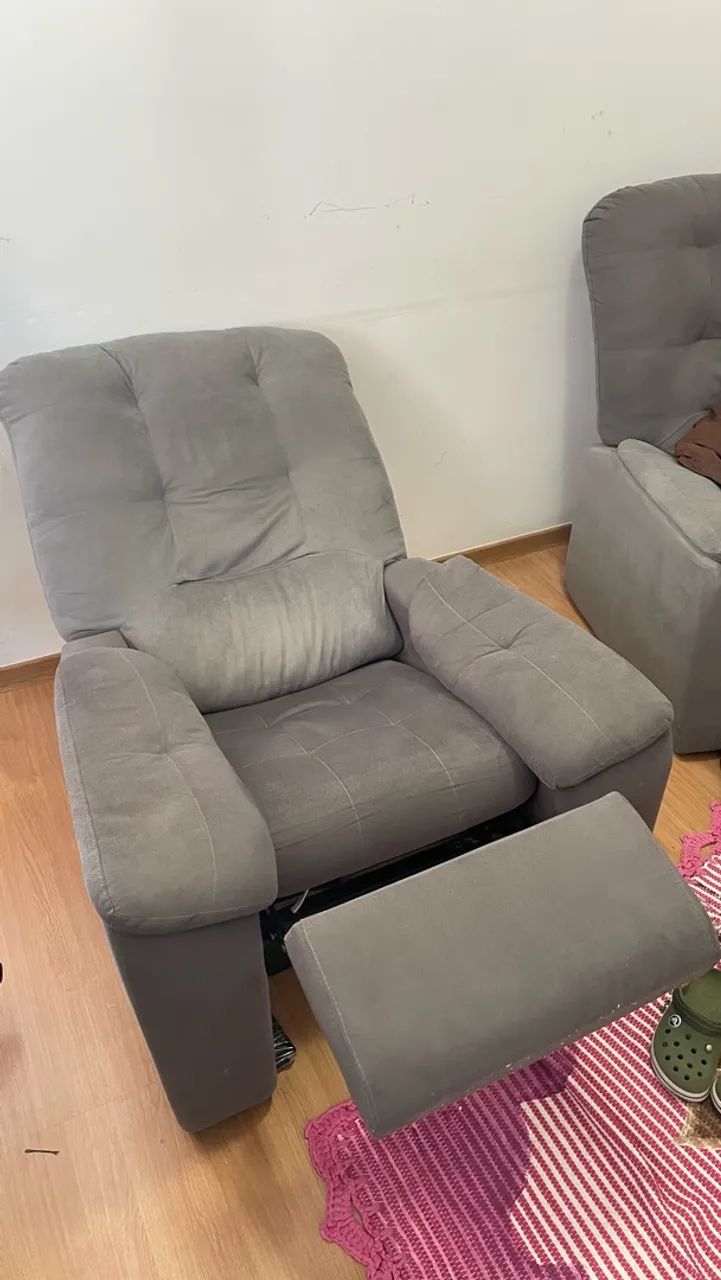 Poltronas Reclináveis Cinza - Foto 4