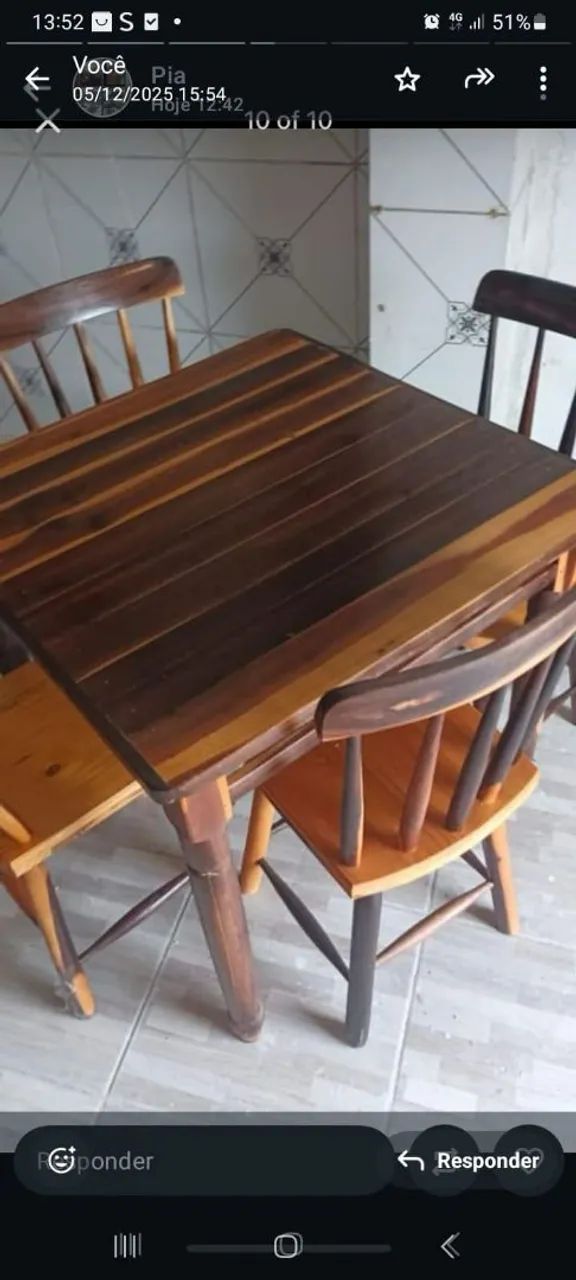 Conjunto fixo de 1,20 com 4 cadeiras vem direct  - Foto 4