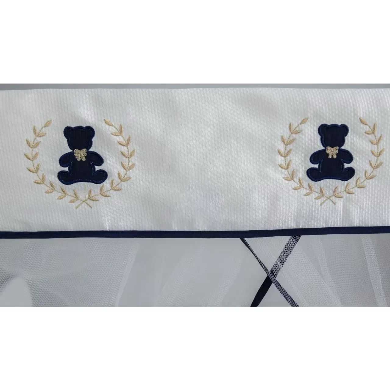 Mini Berço + Colção + Cortinado na cor Azul 65573822895105123