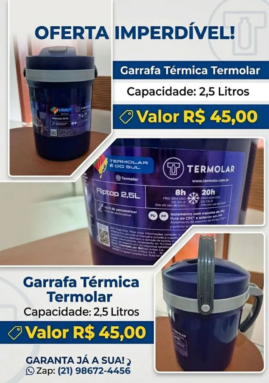 Garrafa térmica Termolar 2,5 litros
